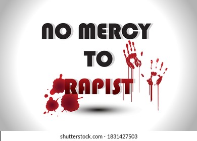 Hathrs rape case Utter Pradesh. poster, no mercy to rapist vector illustration.