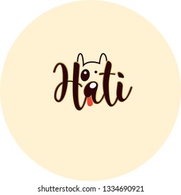 Hati dog's name logo