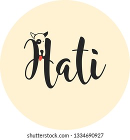 Hati dog's name logo