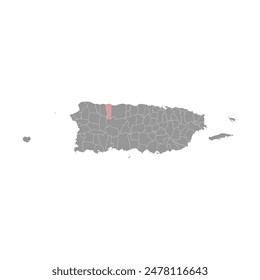 Hatillo map, administrative division of Puerto Rico. Vector illustration.