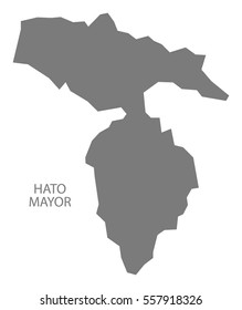 Hato Mayor Dominican Republic Map in grey