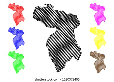 Hato Mayor Province (Dominican Republic, Hispaniola, Provinces of the Dominican Republic) map vector illustration, scribble sketch Hato Mayor map
