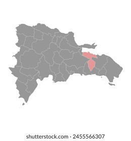 Hato Mayor Province map, administrative division of Dominican Republic. Vector illustration.