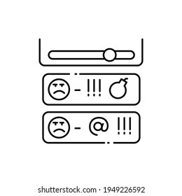 Hatred in comments black line icon. Pictogram for web page, mobile app, promo. UI UX GUI design element. Editable stroke.