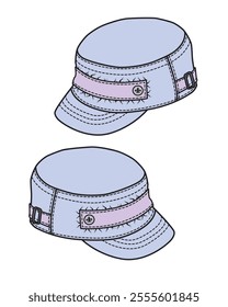 Hats for boy vector design technical illustration by adobe illustrator.