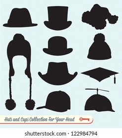 Hats and Caps Silhouette Collection