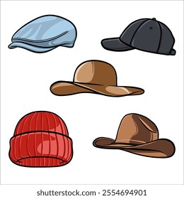 Hats Cartoon Vector Illustration Art