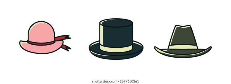 Sombreros De Colección En Vector Colorido