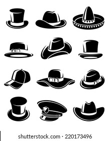 Hats collection set. Vector