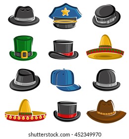 Hats collection set. Vector