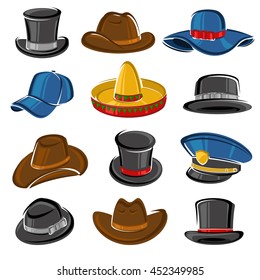 Hats collection set. Vector