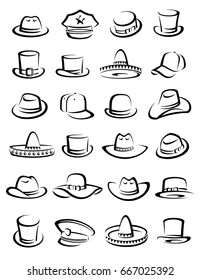 Hats collection set. Vector