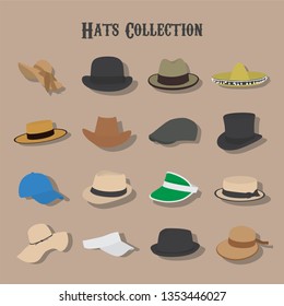 Hats collection, vector illustration design.