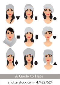 Hats for different head shapes. Variation to choose a hat