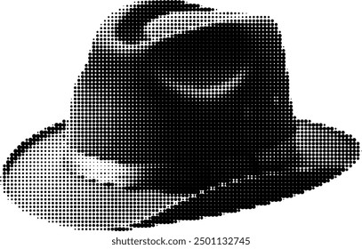Hat's essence captured through alternating dark and light stripes.