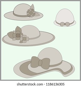 hats with flowers and ribbons