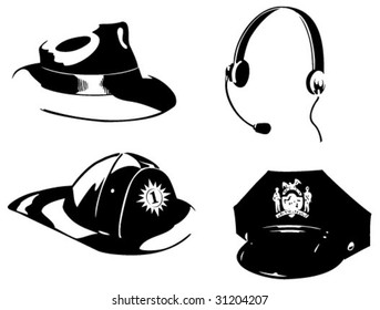 Hats for four professions