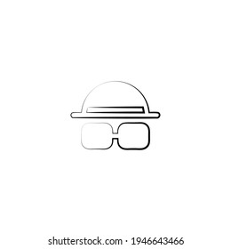hats and glasses logo icon design with simple line art style