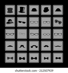 Hats glasses  mustaches and tie bows