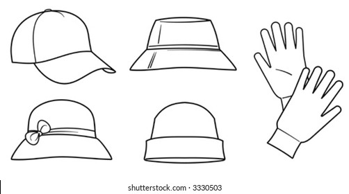 Hats and Gloves - Vector Illustration. You'll find more similar images in my portfolio