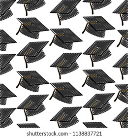 hats graduation pattern background