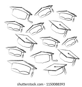 hats graduation pattern background
