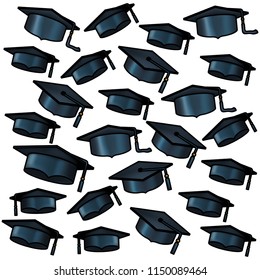 hats graduation pattern background