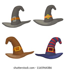 hats for halloween for witches, vector set
