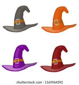 hats for halloween for witches, vector set
