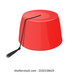 Hats and headgear. Male Turkish head wear on white background. Vintage retro classic and modern hats, clothes accessory colorful cartoon vector of head wear