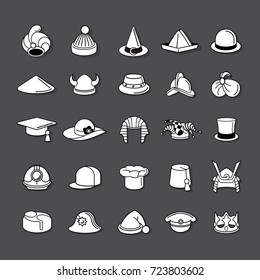 hats icon set