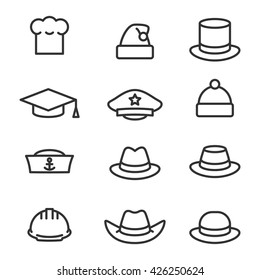 Hats icons set