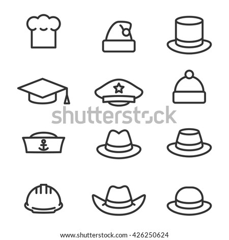 Hats icons set