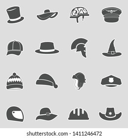 Hats Icons Sticker Design Vector Illustration Stock Vector (Royalty ...
