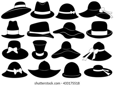 Hats illustration isolated on white