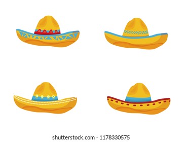 hats mexican, vector set