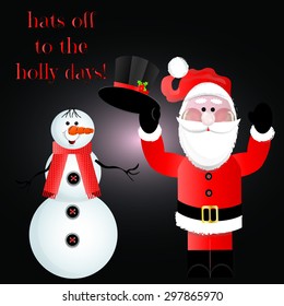 Hats Off to the Holly Days Santa and Snowman