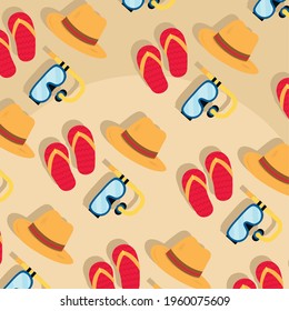 hats sandal and snorkel background