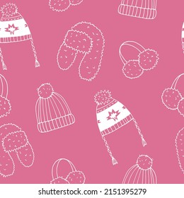 hats seamless pattern. hand drawn doodle.