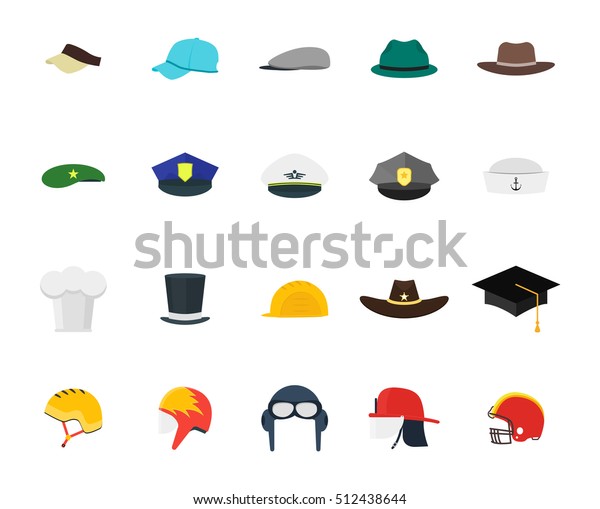 dække over form uhyre Hats Set Fashion Men Flat Design Stock Vector (Royalty Free) 512438644