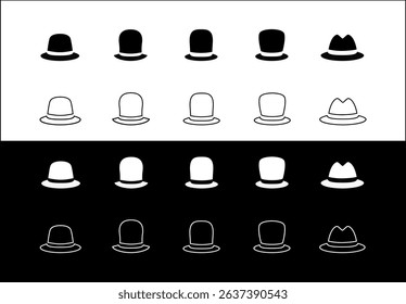 Hats vector icon and clipart. hats silhouette.