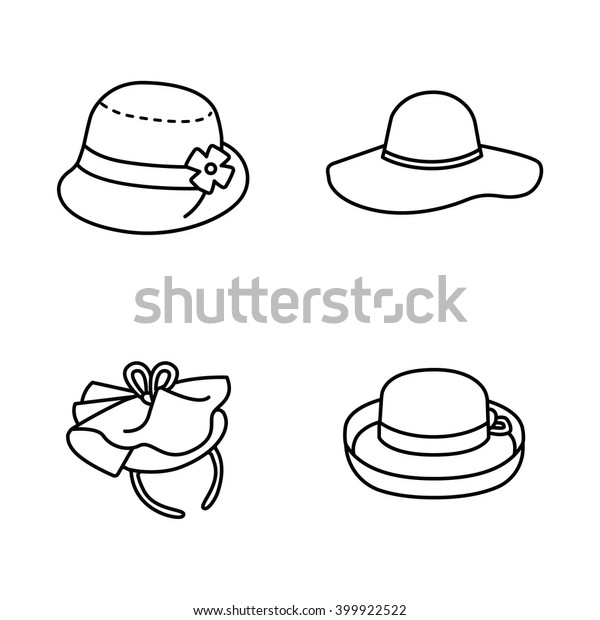 Hats Vector Icons Stock Vector (Royalty Free) 399922522 | Shutterstock