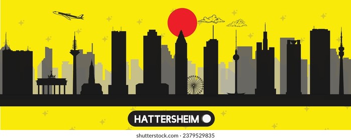 Hattersheim , Germany beautiful skyline vector illustration