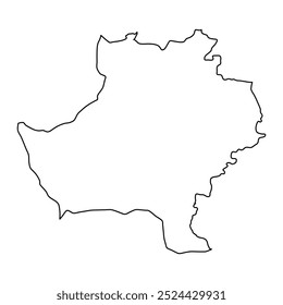 Hattian Bala district map, administrative division of Pakistan. Vector illustration.