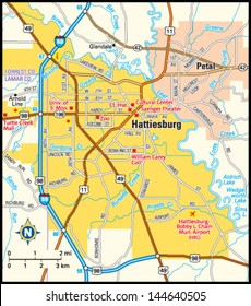 Hattiesburg Mississippi Area Map 260nw 144640505 