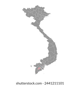 Hau Giang province map, administrative division of Vietnam. Vector illustration.