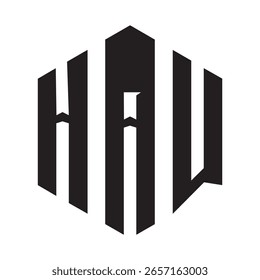 Design da carta HAU. Projeto do logotipo da tecnologia da carta HAU no fundo branco. HAU Monogram design logotipo para empreendedor e empresa