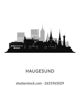 Haugesund with Norway Cityscape Silhouette.