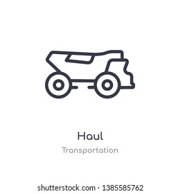 haul outline icon. isolated line vector illustration from transportation collection. editable thin stroke haul icon on white background