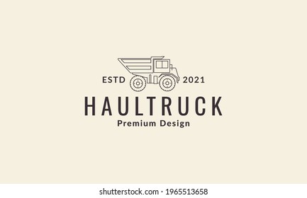 haul truck construction lines logo symbol icon vector graphic design illustration